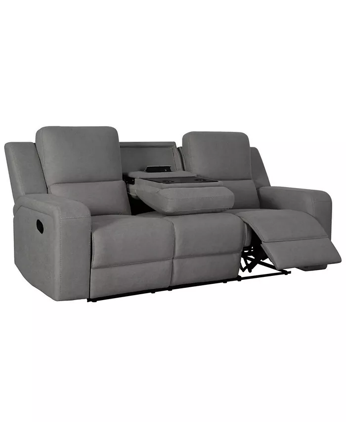 Abbyson Living Maggie 90 Fabric with Console Manual Reclining Sofa