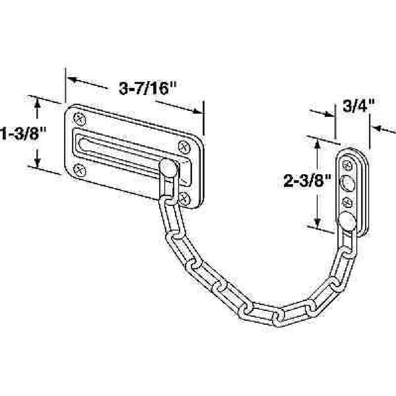 Prime-Line 3.43 in. L Bright Brass Steel Chain Door Guard