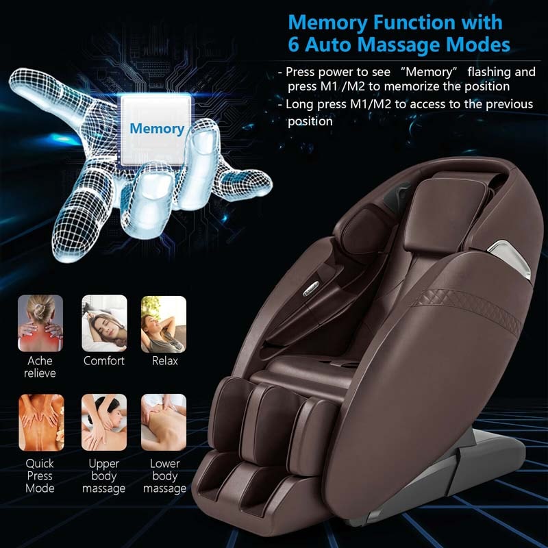 SL Track Zero Gravity Massage Chair Full Body Massage Recliner with Negative Ion Generators