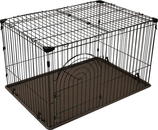 IRIS Wire Dog Crate， Gray， Large， 44.49-in L x  30.98-in W x 25.75-in H