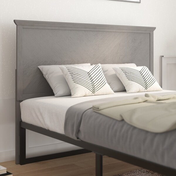 Solid Wood Herringbone Patterned Headboard Only - - 37825685