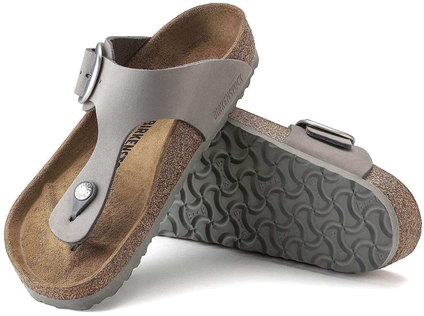 Birkenstock Gizeh Big Buckle Dove Gray Womens Regular Fit Leather Sandals