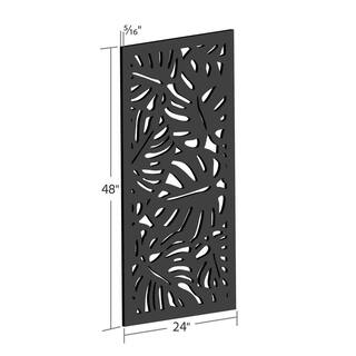 DESIGN VU Tropics 4 ft. x 2 ft. Charcoal Recycled Polymer Decorative Screen Panel Wall Decor and Privacy Panel DVU2406C