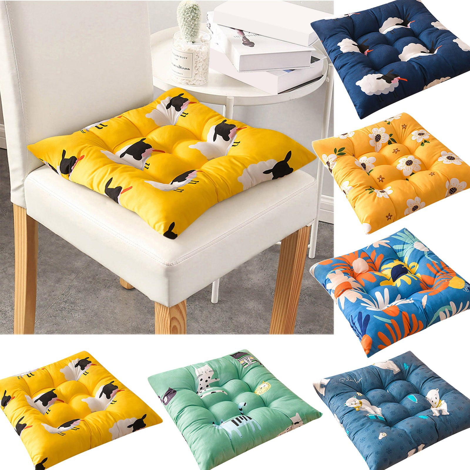 Outdoor Cushion 45X45Cm Square Outdoor/Indoor Tufted Seat Cushions， Cushions For Wicker Chair Seat，Patio Cushions， Furniture Dinning Chair Pad Cushions For Outdoor Furniture