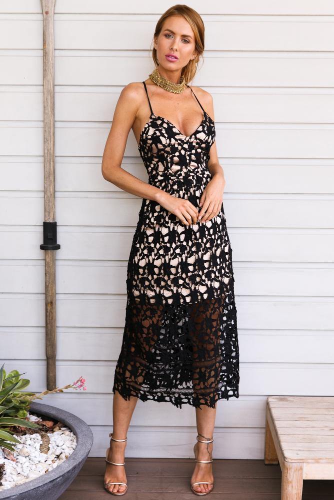 Lacey Baby Maxi Dress Black