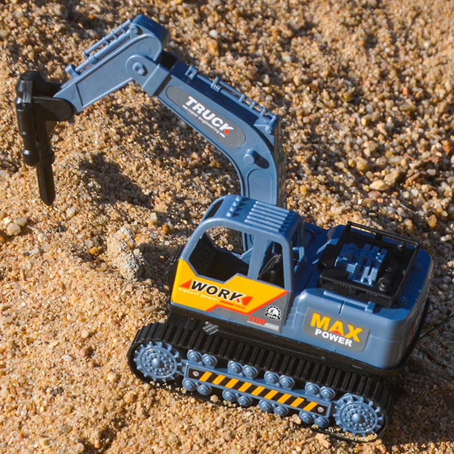 Electric Two way Remote Control Excavator Toy， Rechargeable Building Excavator Toys With Simulation Light Sounds