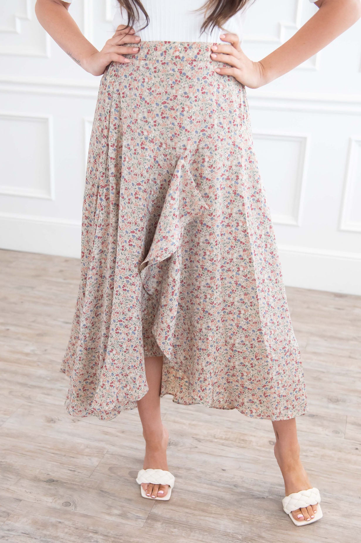 Growing On You Modest Ruffle Skirt