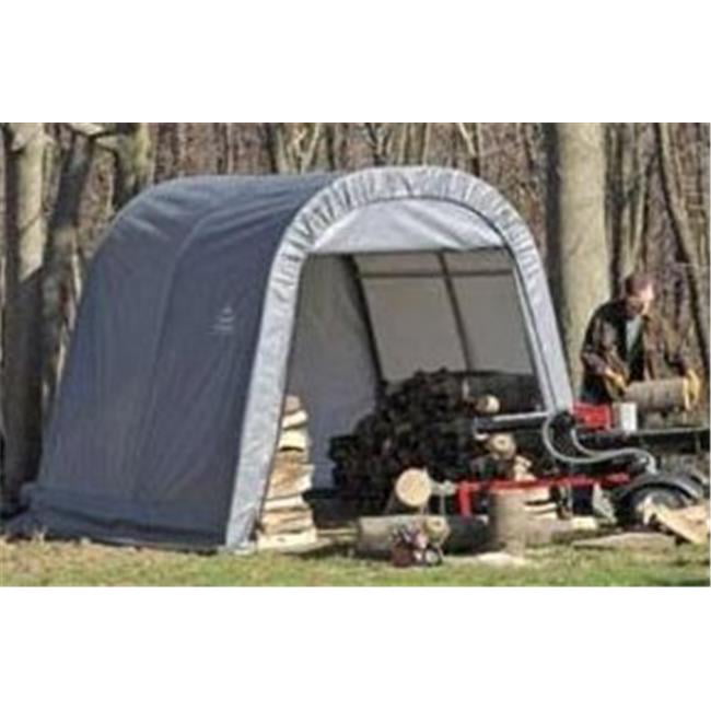 ShelterLogic 77823 10x16x8 Round Style Shelter- Grey Cover