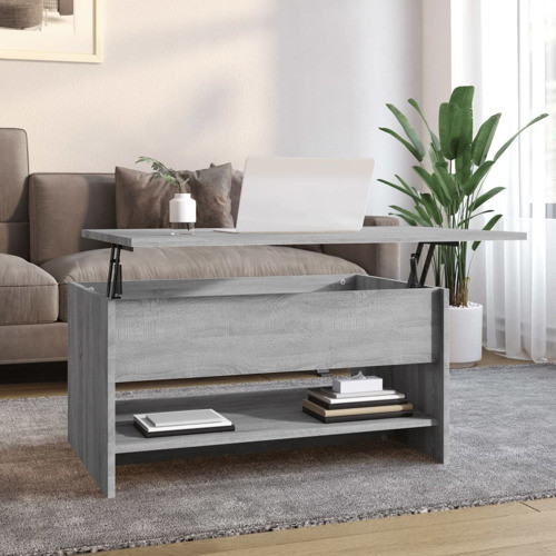 vidaXL Coffee Table Lift Top Accent Sofa End Table Sonoma Oak Engineered Wood   Farmhouse   Coffee Tables   by vidaXL LLC  Houzz