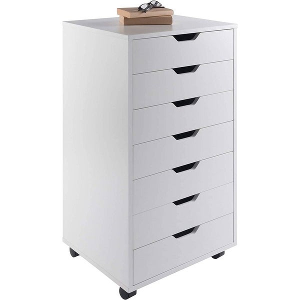 Modern Scandinavian Style 7-Drawer Storage Cabinet Chest in White Finish - - 36214994