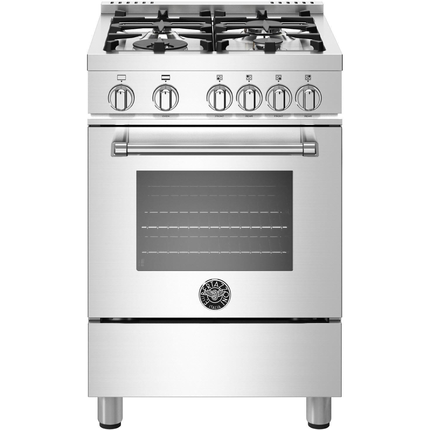 Bertazzoni 24-inch Freestanding Gas Range with Convection Technology MAS24 4 GAS XE LP