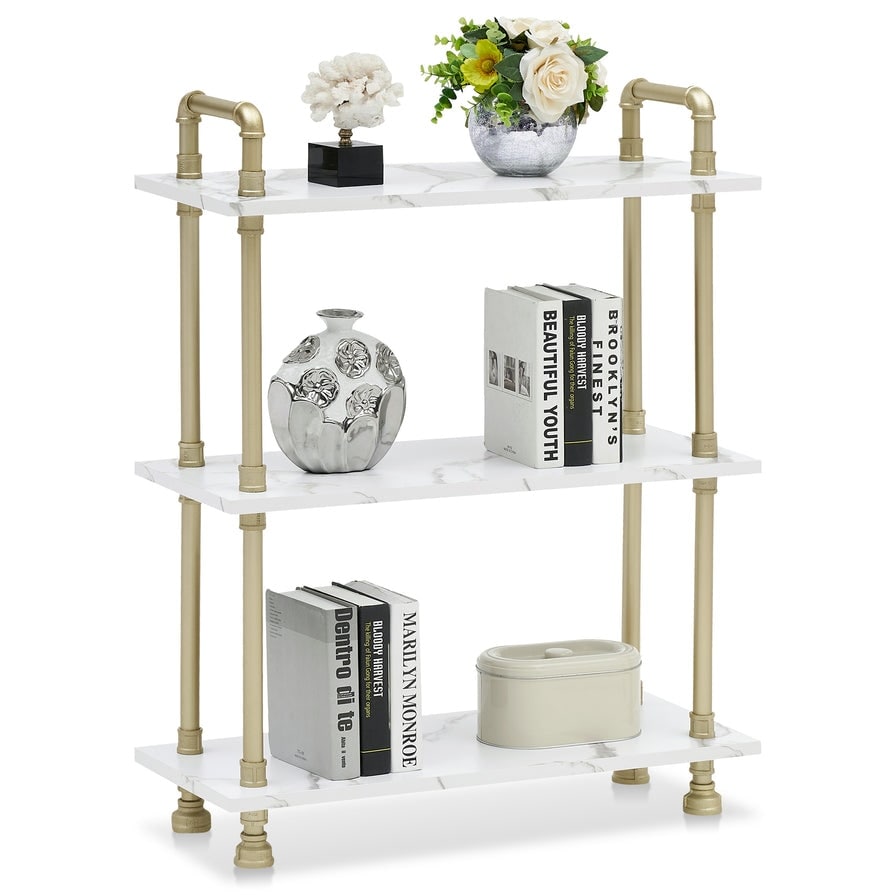 Ivinta Industrial Bookshelf 3/4/5/6 Shelf Bookcase  Rustic Shelves  Modern White Shelves