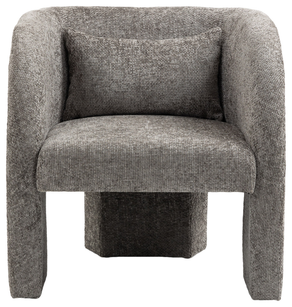 Sawyer Beige Weaved Polyester Fabric Accent Chair   Transitional   Armchairs And Accent Chairs   by Meridian Furniture  Houzz