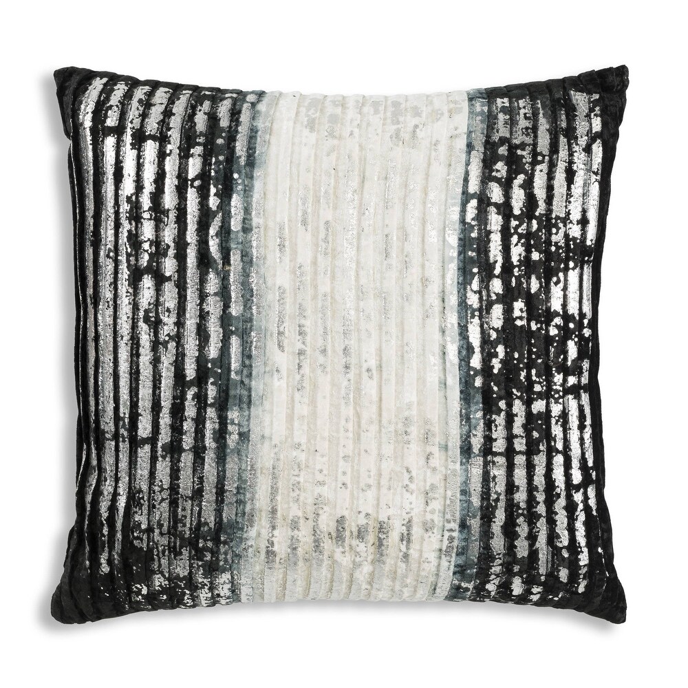 Enchant Home Milo Black Pleated Ombre Pillow