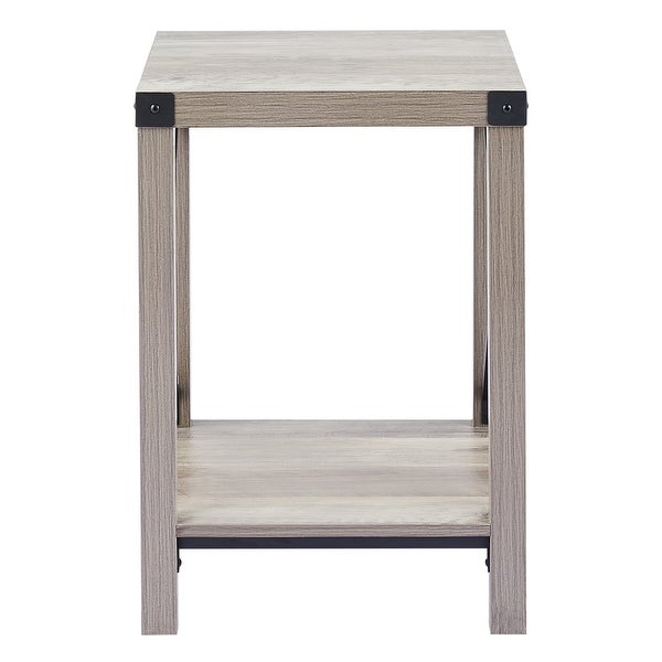 CO-Z 16-Inch Farmhouse Side or End Table with Storage Shelf