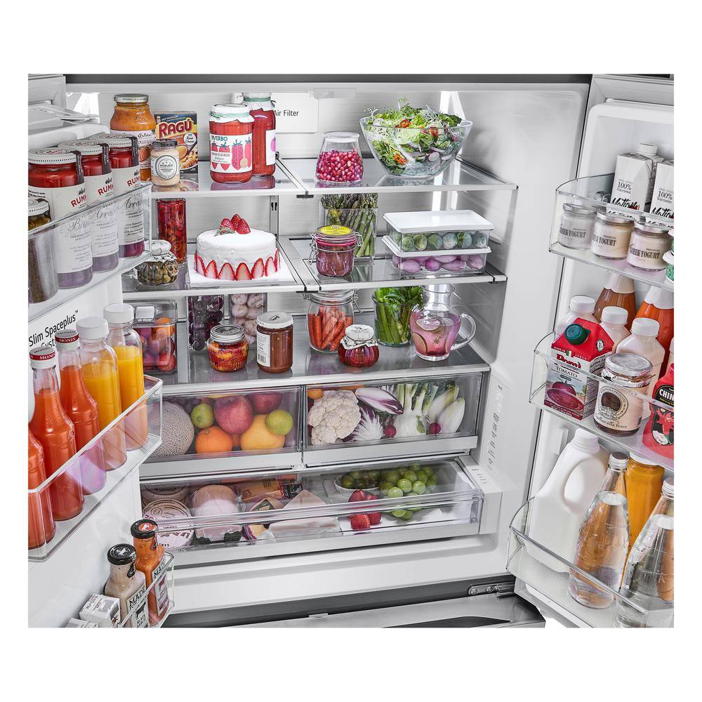 LG 26 cu. ft. 3 Door French Door Refrigerator with Ice and Water with 4 types of Ice in Stainless Counter Depth Max LRYXC2606S