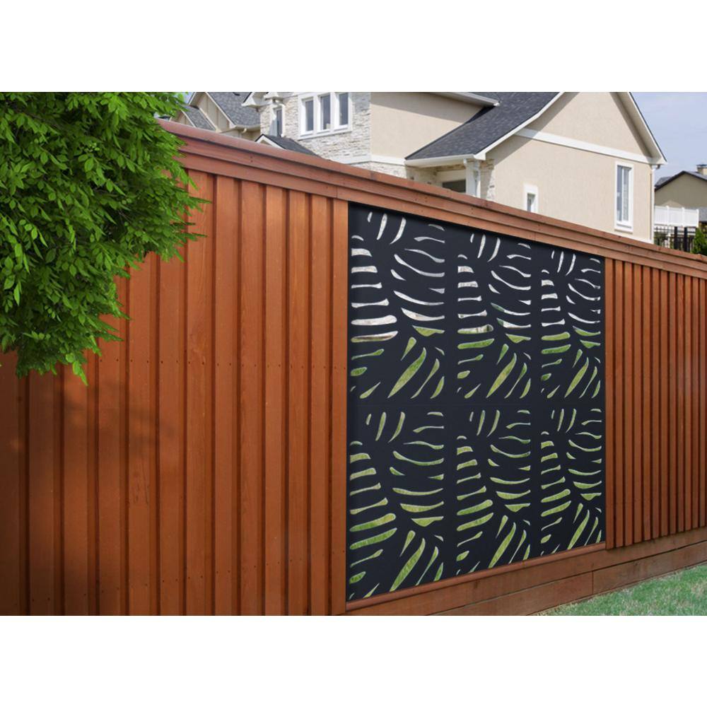 Modinex 4 ft. x 2 ft. Charcoal Gray Decorative Composite Fence Panel in the Cabo Design USAMOD1C