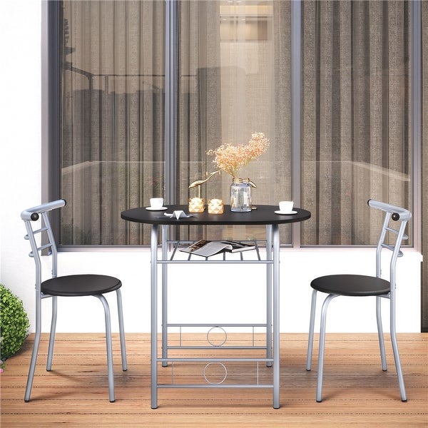 Yaheetech Modern Round Dining Table Set， 3 Piece Dining Room Sets