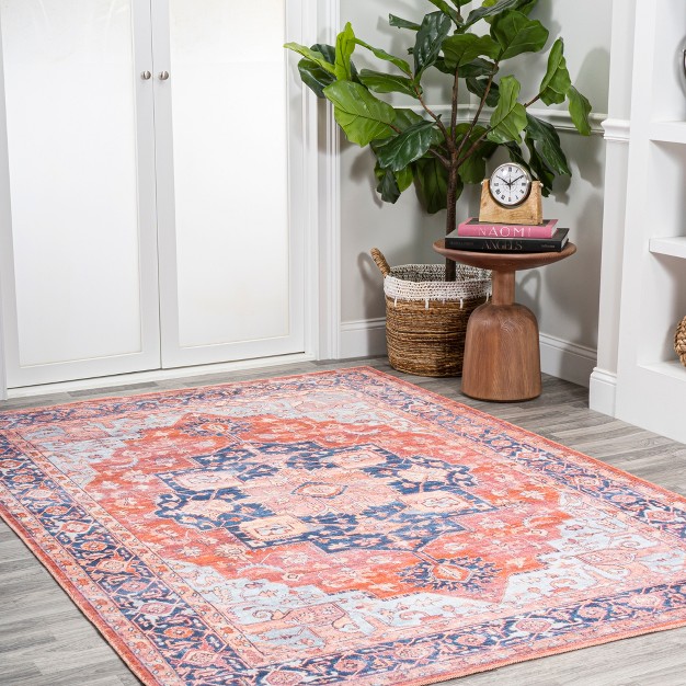 Maris Ornate Medallion Washable Area Rug Jonathan Y