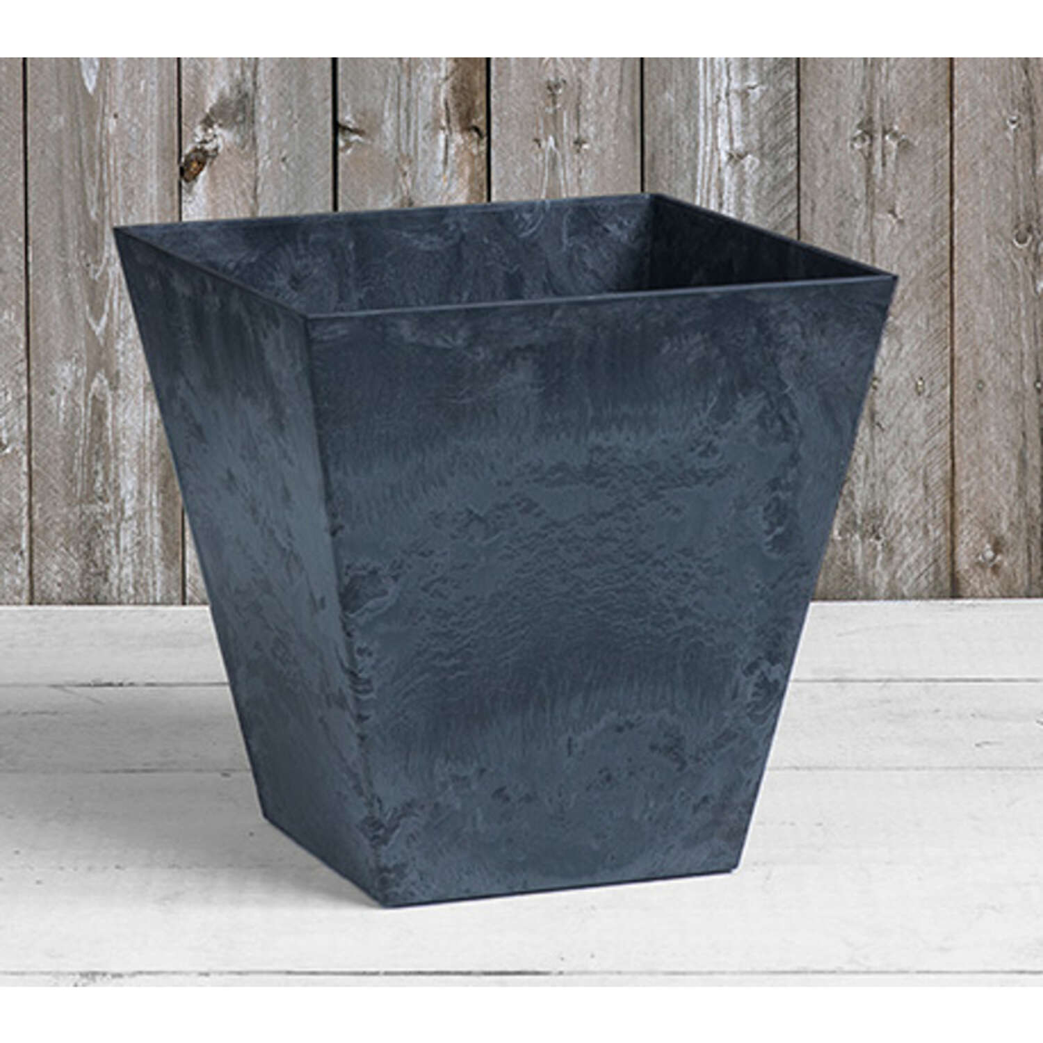 Novelty Artstone 10 in. H X 9.8 in. W X 9.8 in. D Resin Ella Planter Black