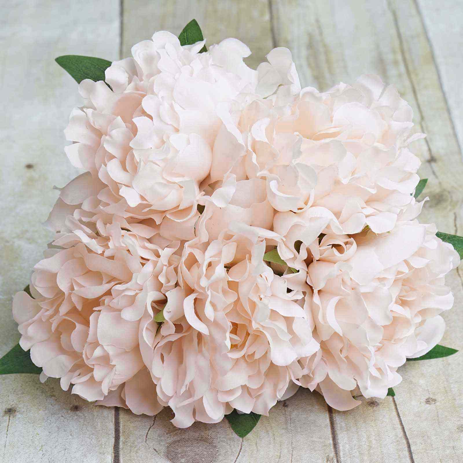 Blush Real Touch Artificial Silk Peonies Flower Bouquet 11