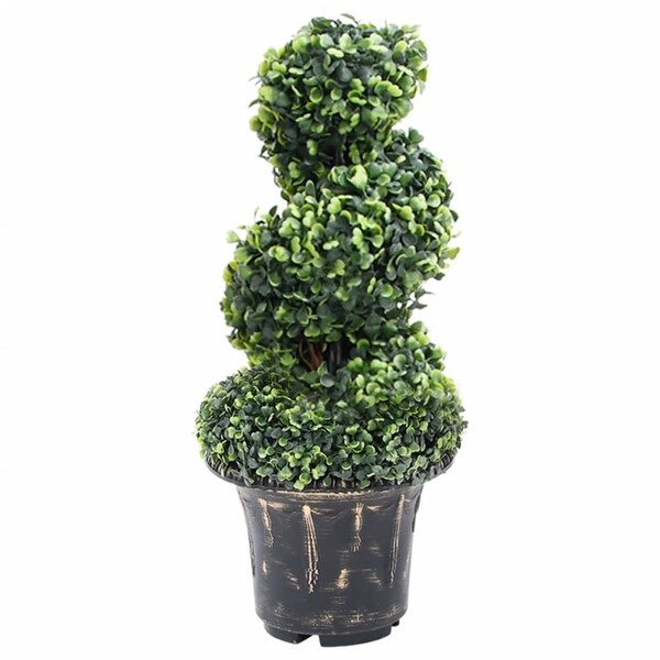 vidaXL Artificial Topiary Tree Boxwood Plant with Pot Faux Boxwood Green 46.1