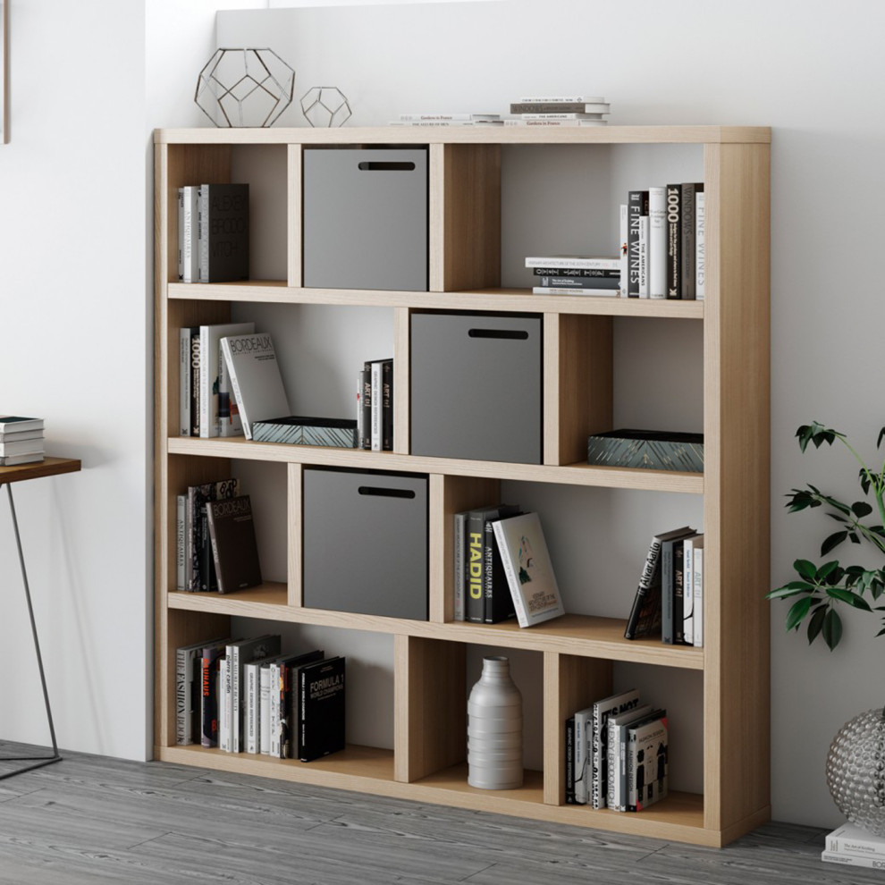 Modern Large Thick Wood Modular Bookcase   Transitional   Bookcases   by Plush Pod Decor  Houzz