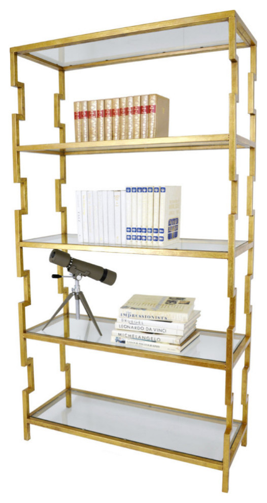 Salem Gold Bookcase Shelf   Contemporary   Bookcases   by Virgil Stanis Design  Houzz