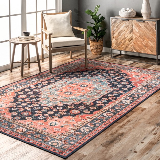 Nuloom Francis Persian Medallion Machine Washable Area Rug