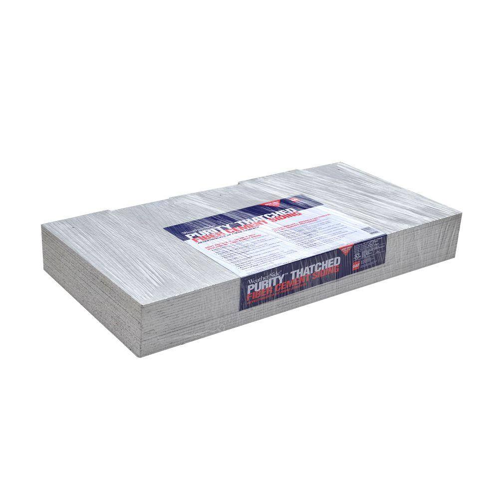 GAF WeatherSide Purity Thatched 12 in. x 24 in. Fiber-Cement Siding Shingle (19-Bundle) 2215000WG