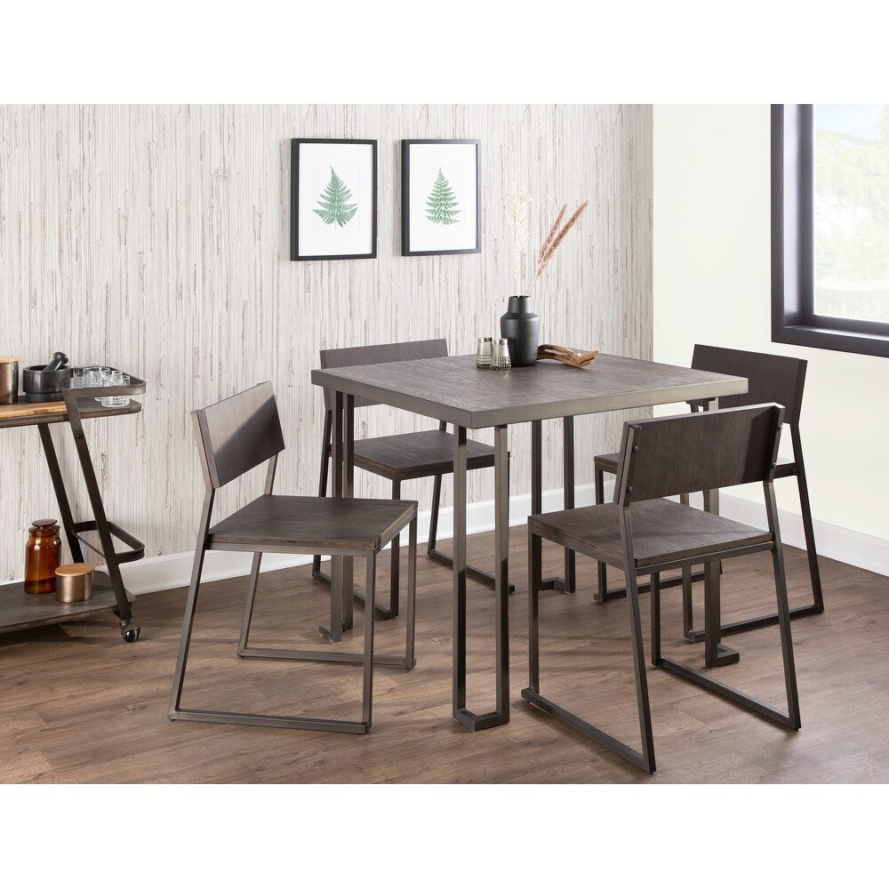 Carbon Loft Arturio Industrial Wood   Metal Dinette Table