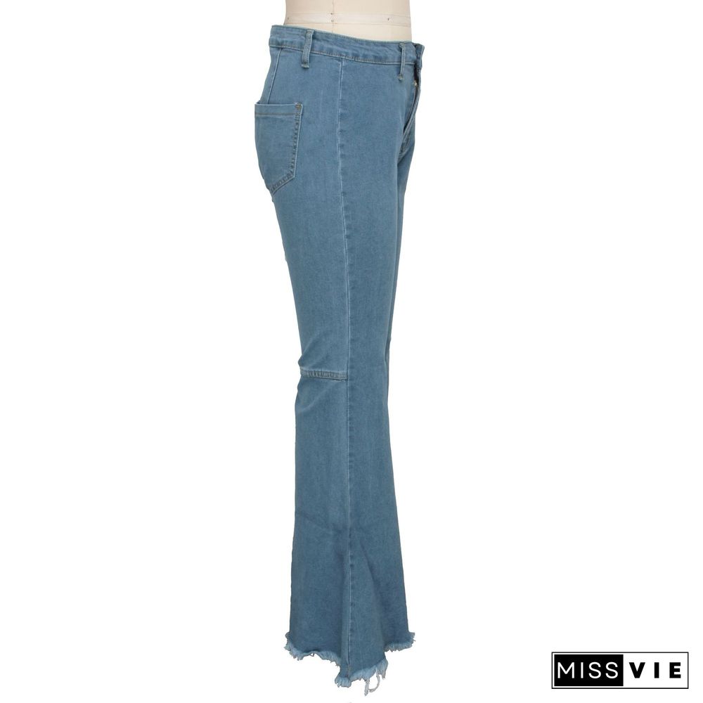 High Waist Stretch Plus Size Flare Jeans Pants