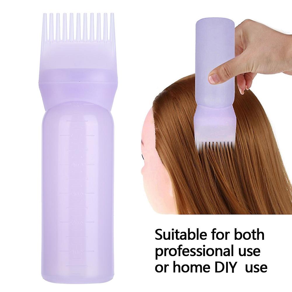 160ml Hair Dyeing Bottle Brush Shampoo Hair Color Oil Comb Applicator Tool(purple)