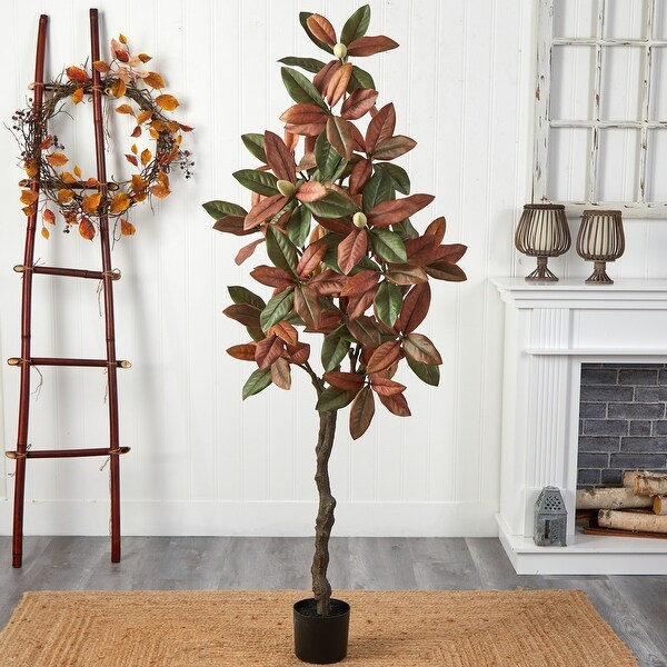 6' Fall Magnolia Artificial Tree