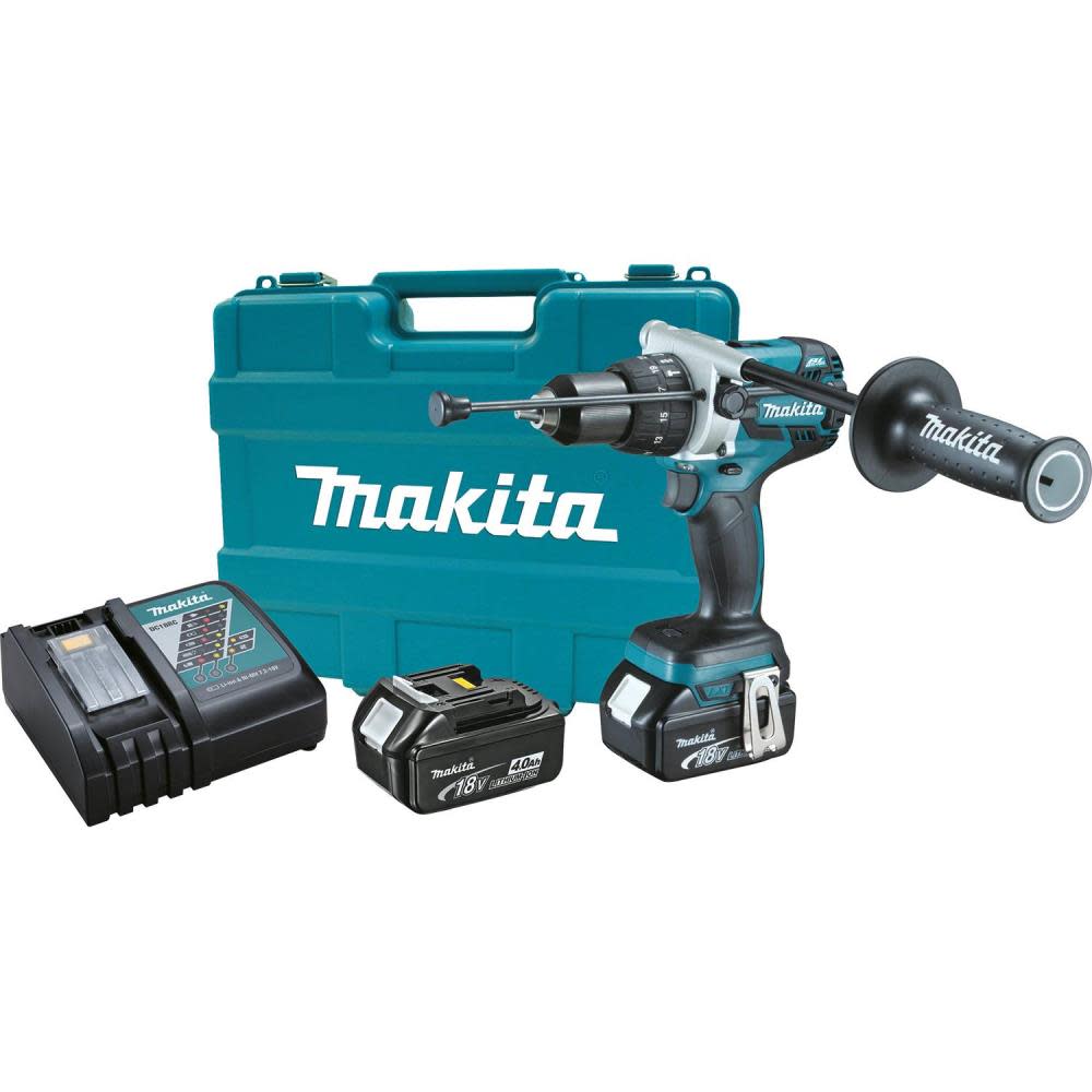 Makita 18 Volt LXT Lithium-Ion Brushless 1/2 In. Cordless Hammer Driver-Drill Kit XPH07M from Makita