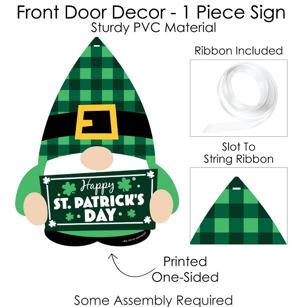 Big Dot Of Happiness Irish Gnomes Hanging Porch St Patrick s Day Party Outdoor Decorations Front Door Decor 1 Piece Sign