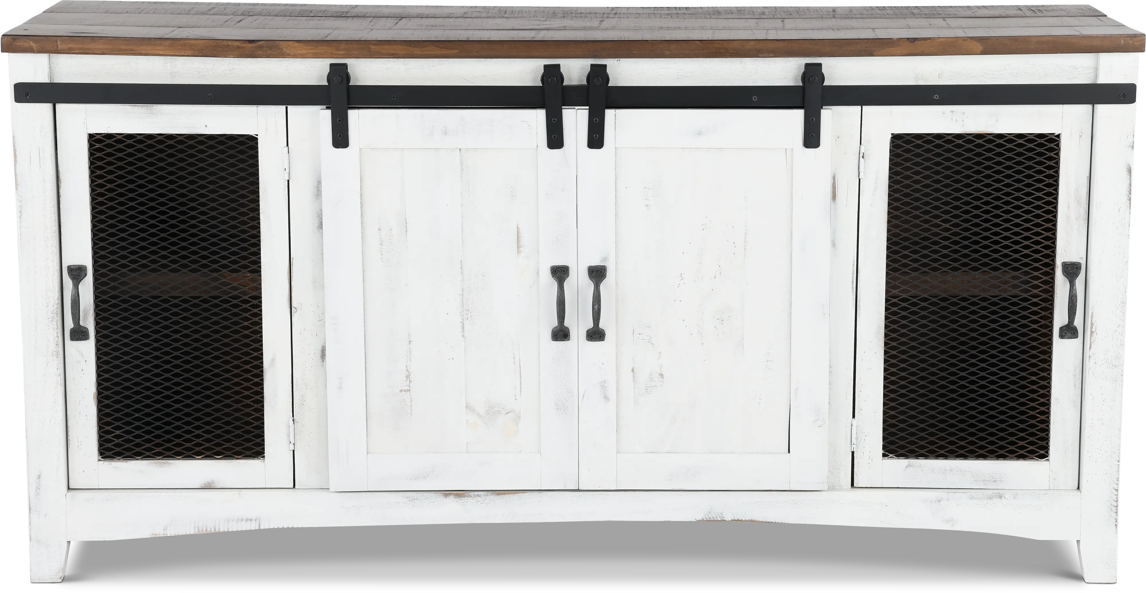 Pueblo Rustic White 68 TV Stand