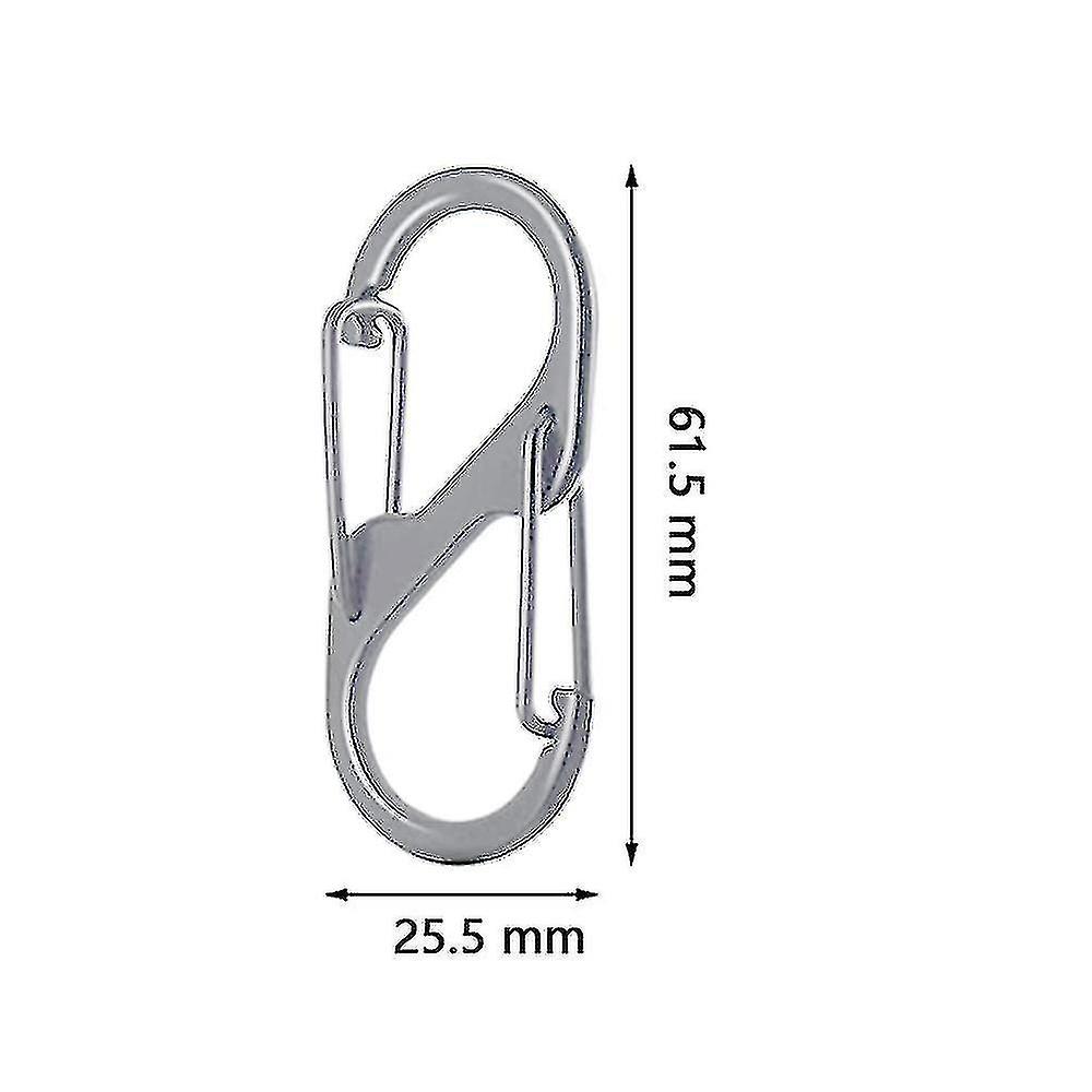 Carabiner Clip， S-shaped Hooks， Aluminum Alloy Dual Locking，10 Pcs