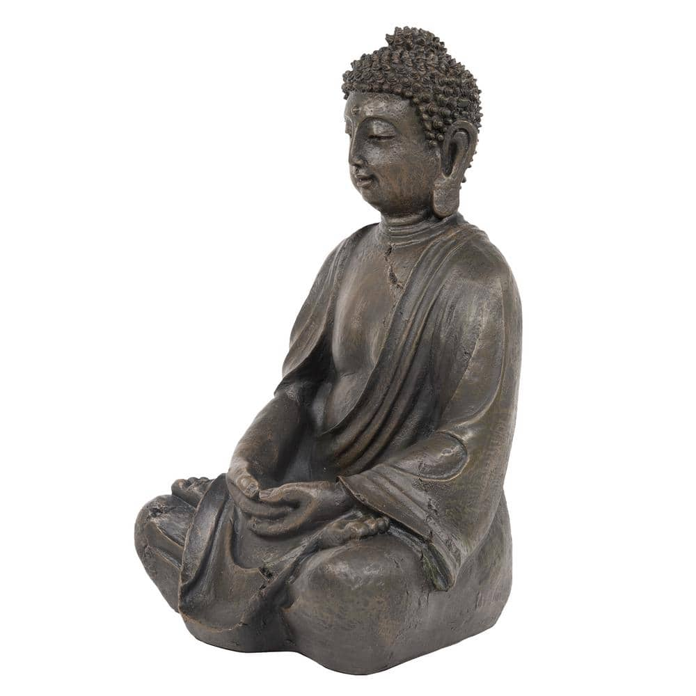 Alpine Corporation 15 in. Tall Indoor/Outdoor Meditating Buddha Statuary Decor GEM170