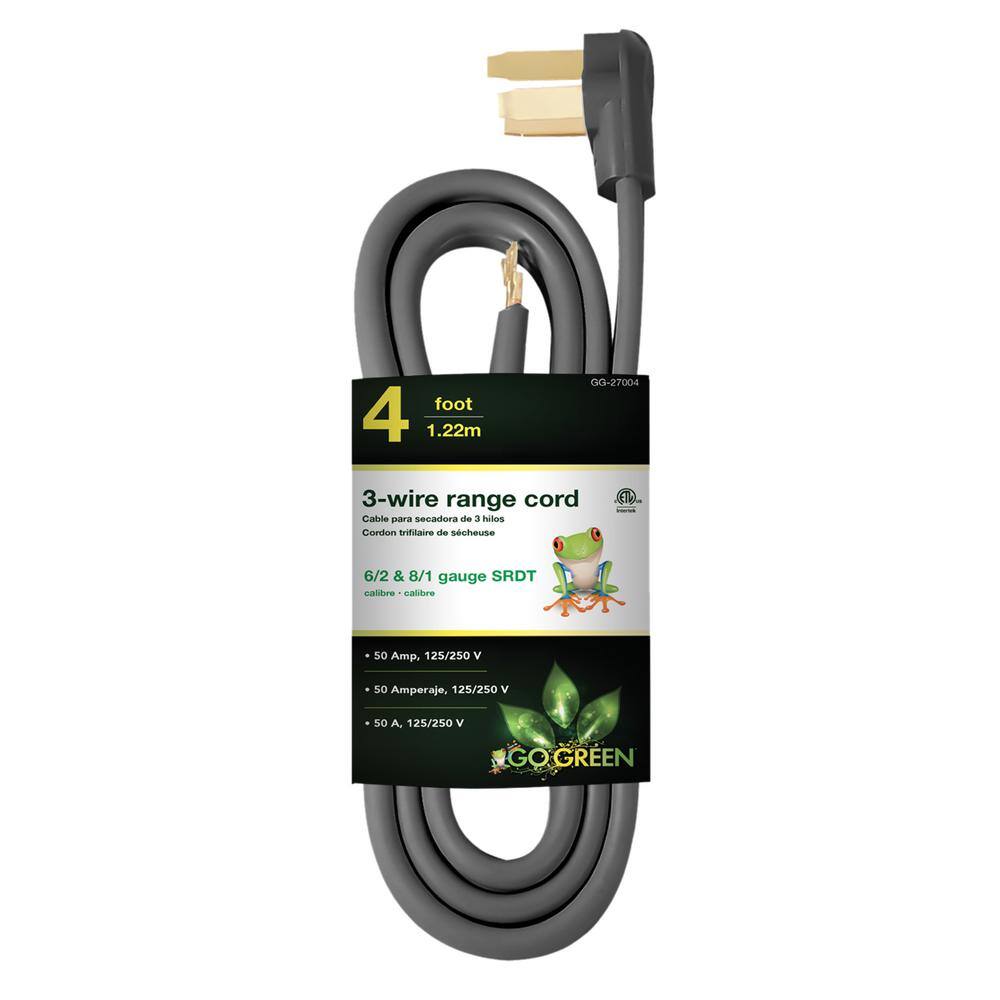 GoGreen Power 4 ft. 62 and 81 3-Wire Range Cord GG-27004