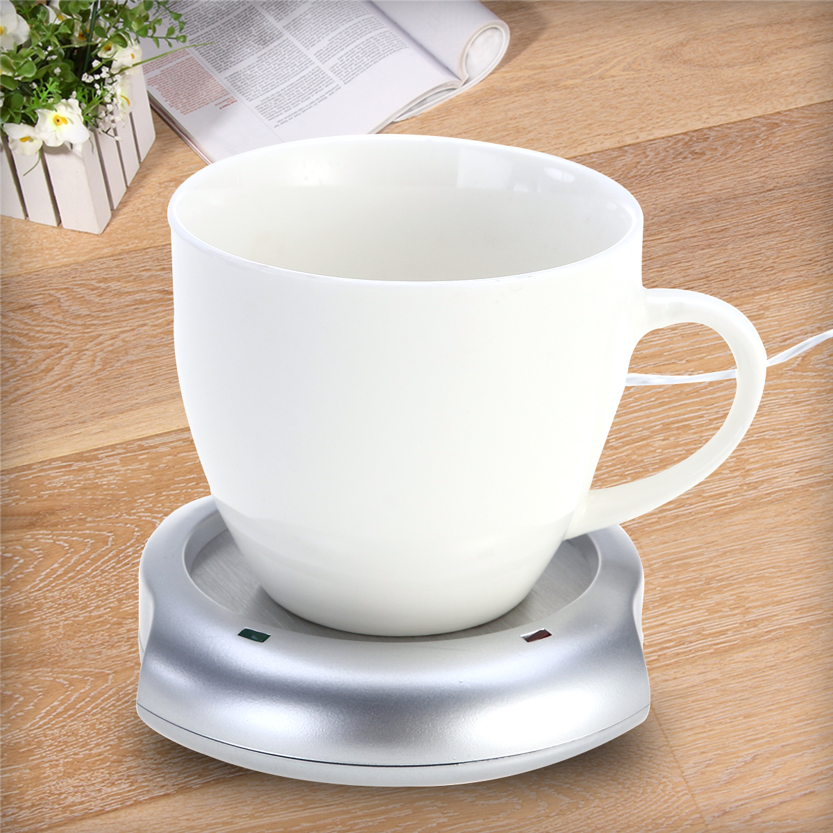 NUOLUX Desktop USB Mug Warmer Electric Tea Coffee Cup Warmer Heater Plate for Desk