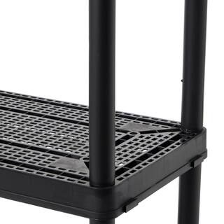 GRACIOUS LIVING Black 3-Tier Plastic Garage Storage Shelving Unit (32 in. W x 14 in. H x 55 in. D) GL91021MAXIT-1C-36