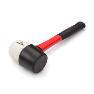 TEKTON 16 oz. Fiberglass Handle WhiteBlack Rubber Mallet 30683