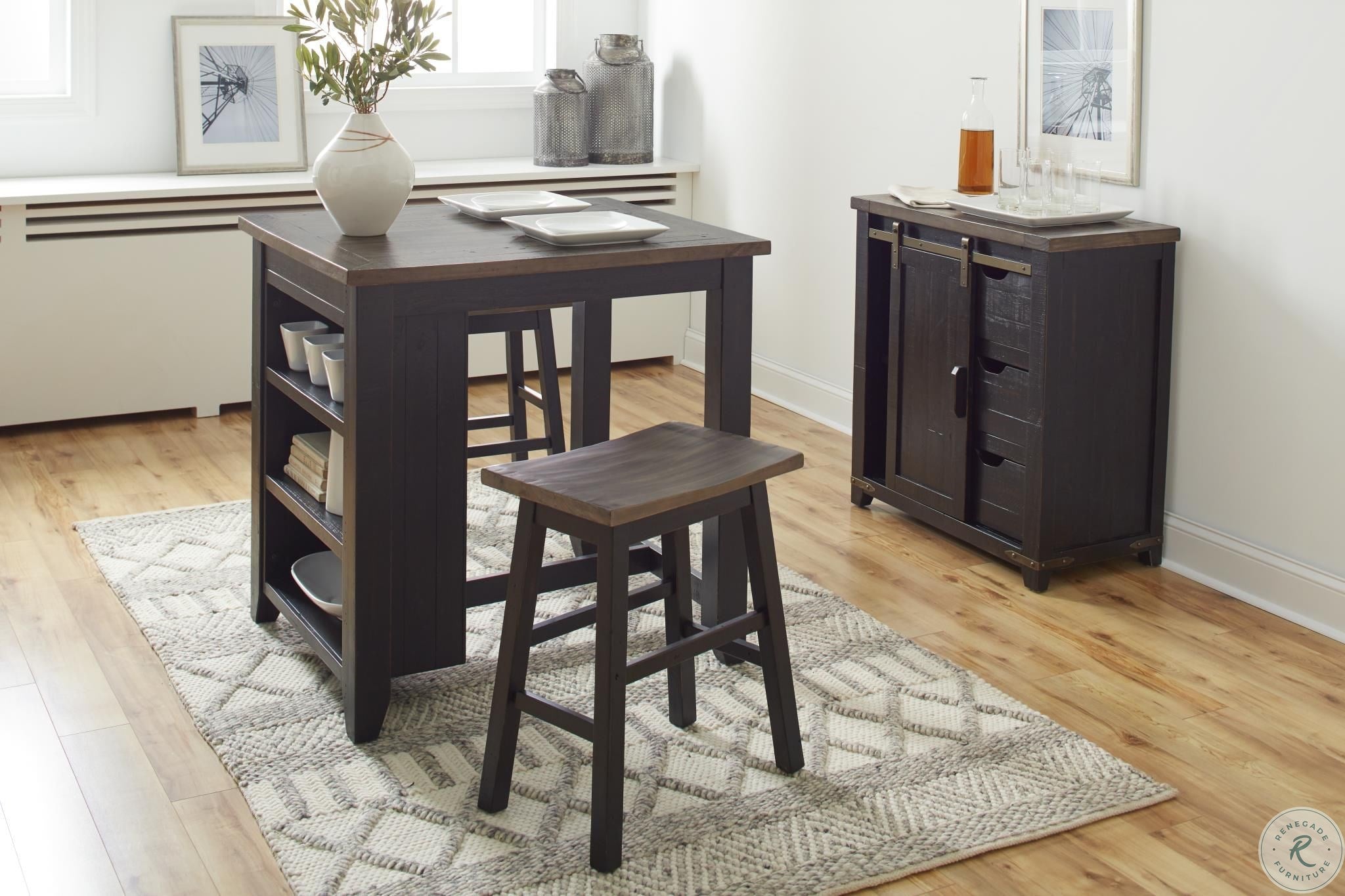 Loft 32 Barn Door Storage Cabinet in Vintage  black