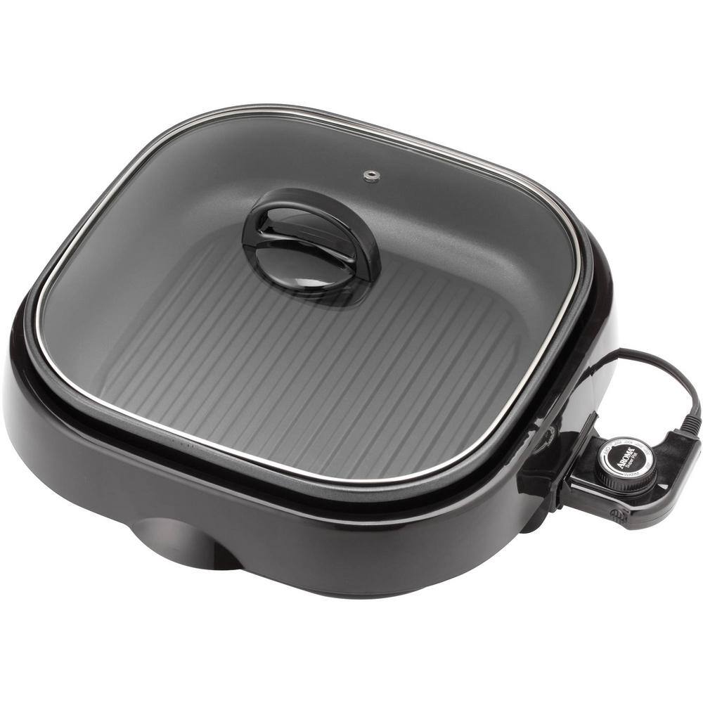 AROMA 4 Qt. 3-in-1 Black Smokeless Grillet ASP-218B