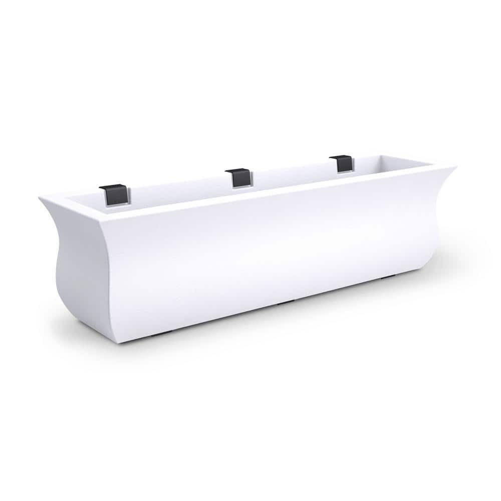 Mayne Valencia 36 in. x 10 in. White Polyethylene Window Box 5871-W