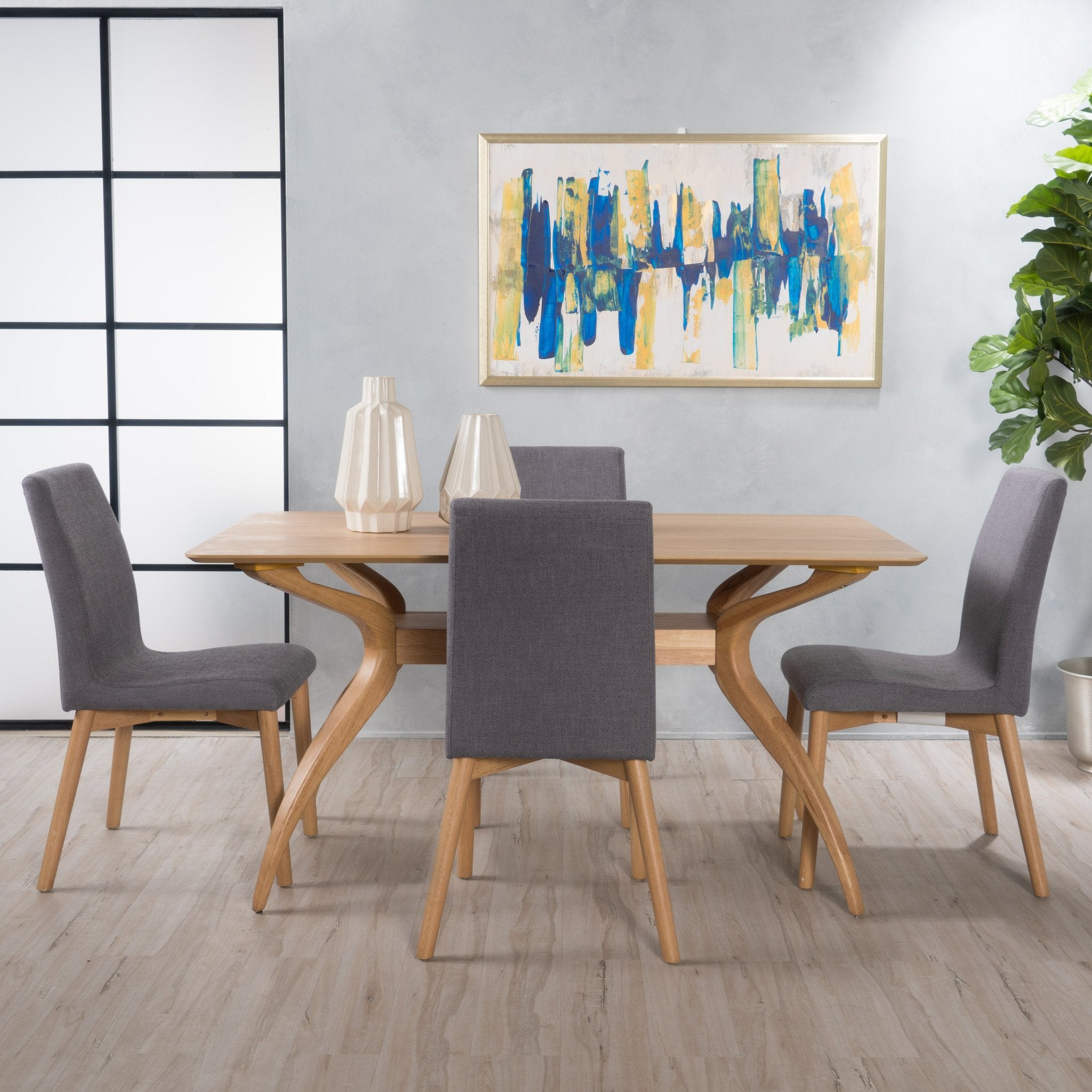 Katherine Mid-Century Modern 5 Piece Dining Set