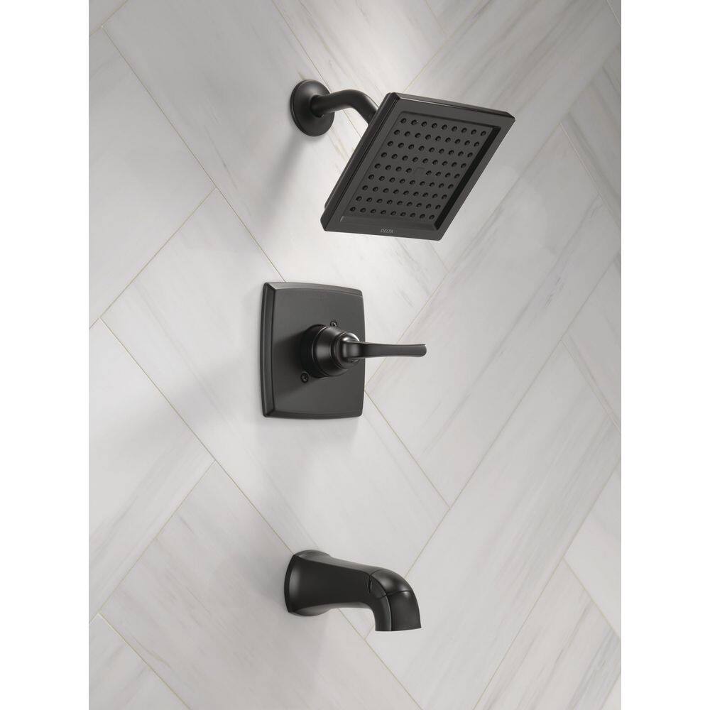 Delta Geist Single-Handle 1-Spray Tub and Shower Faucet in Matte Black (Valve Included) 144864-BL