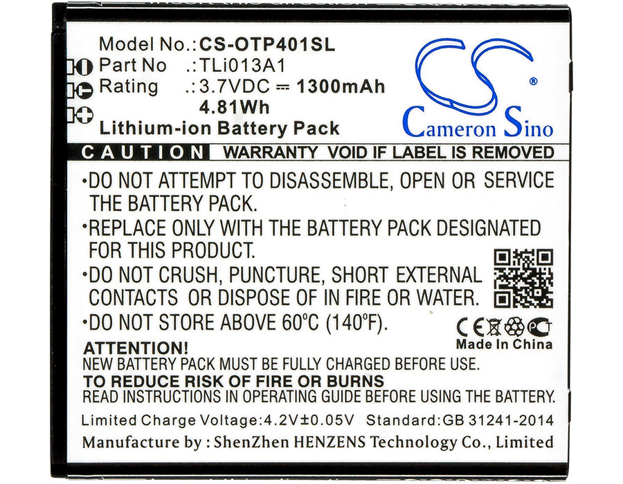 Alcatel One Touch Pixi 4 35 OT4017 OT4017A OT4 Replacement Battery BatteryClerkcom Mobile Phone