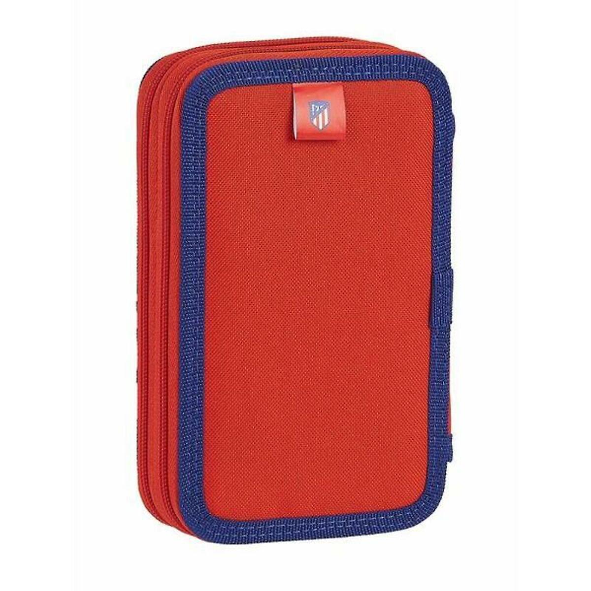 Double Pencil Case Atlético Madrid M854 Blue White Red Sporting 28 Pieces 12.5 x 19.5 x 4 cm